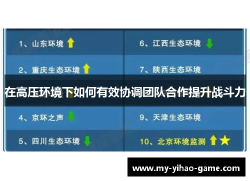 在高压环境下如何有效协调团队合作提升战斗力